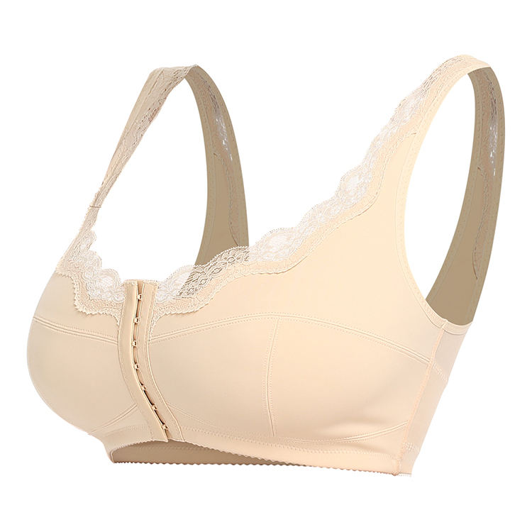 GW®FRONT CLOSURE BACK SUPPORT LACE BRA-BUY 1 GET 1 FREE-BEIGE - Glam Wear